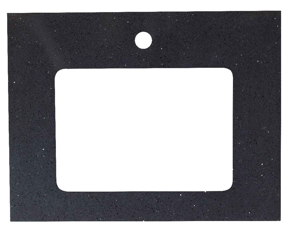 23.75-in. W 18.25-in. D Stone Top In Black Galaxy Color For 1 Hole Faucet