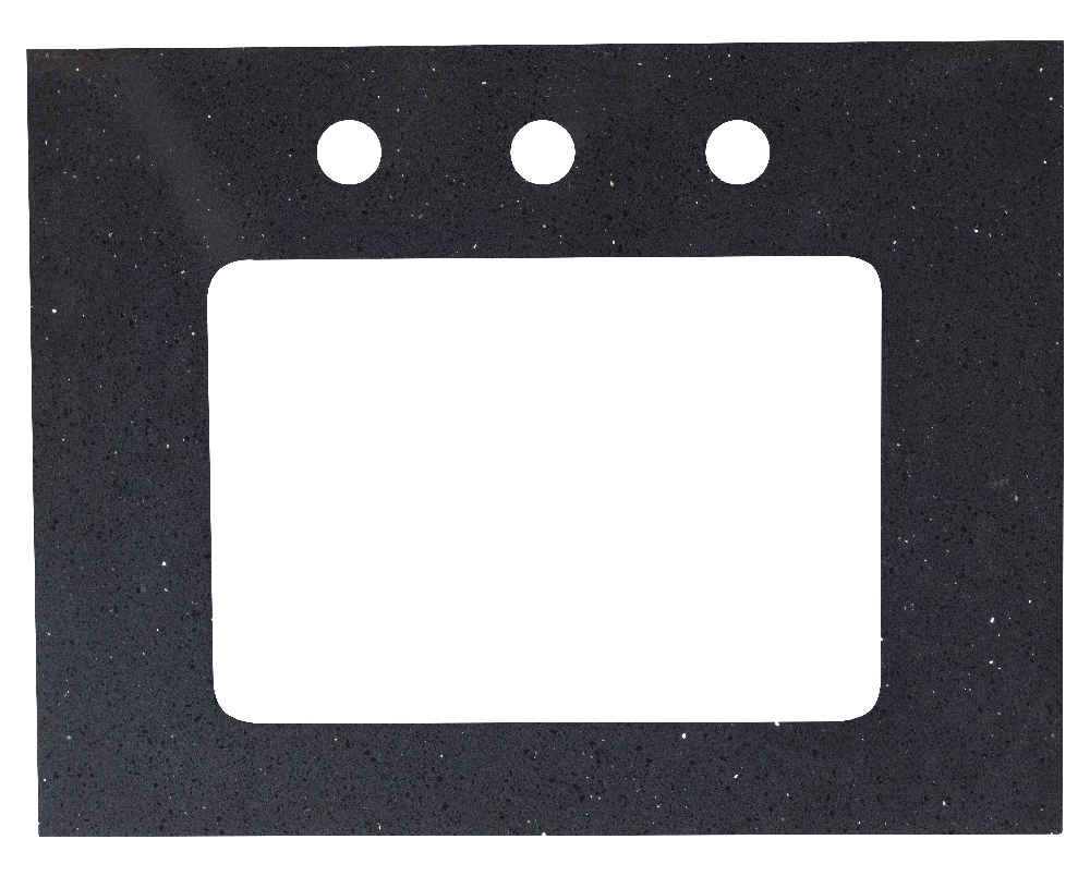 23.75-in. W 18.25-in. D Stone Top In Black Galaxy Color For 3H8-in. Faucet