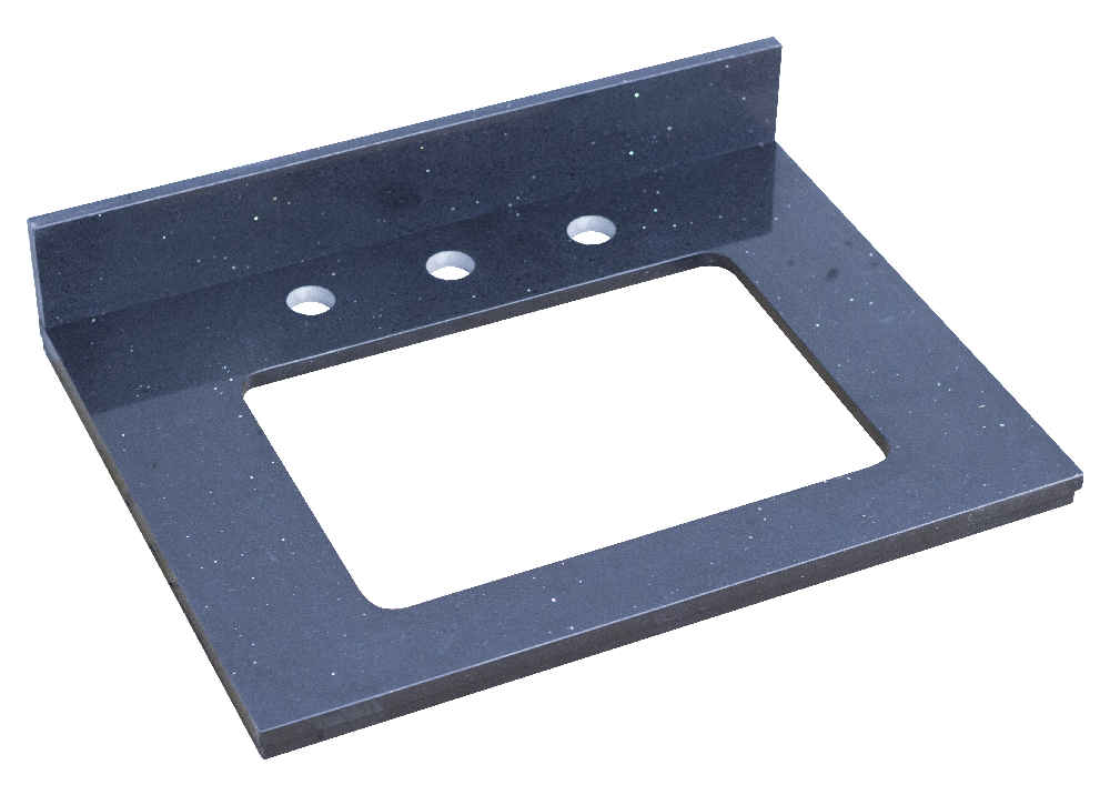 23.75-in. W  18.25-in. D Stone Top In Black Galaxy Color For 3H8-in. Faucet