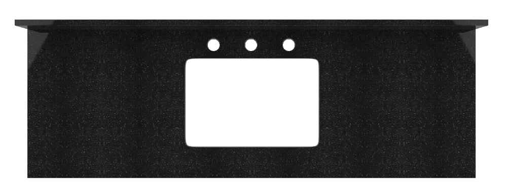 47.6-in. W 18.25-in. D Stone Top In Black Galaxy Color For 3H8-in. Faucet