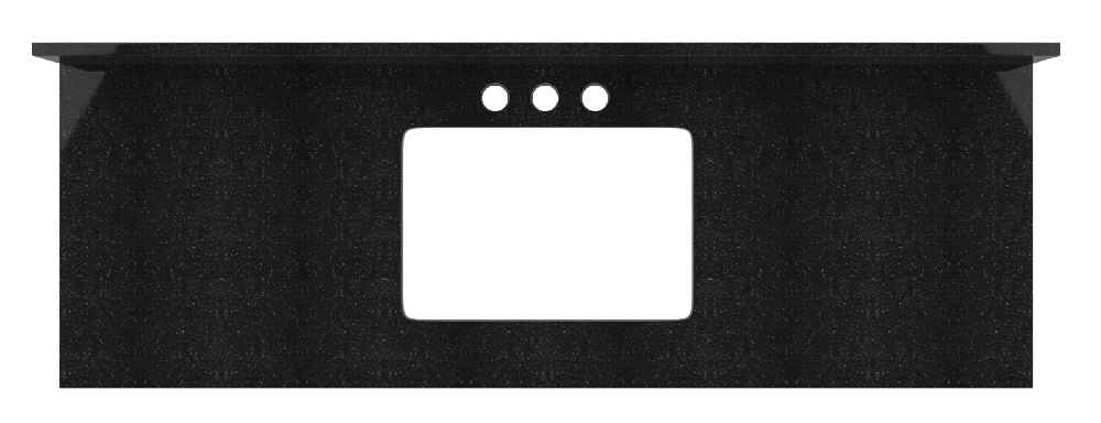 47.6-in. W 18.25-in. D Stone Top In Black Galaxy Color For 3H4-in. Faucet