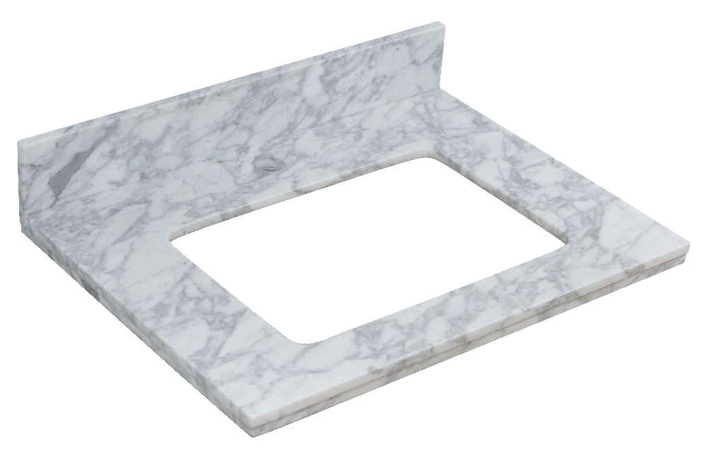 23.75-in. W  18.25-in. D Stone Top In Bianca Carara Color For 1 Hole Faucet