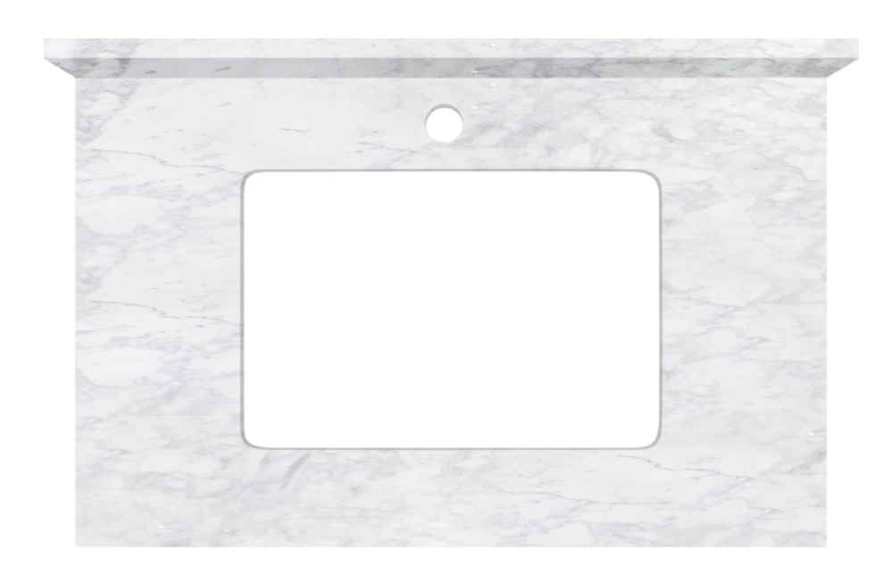30.5-in. W 18.75-in. D Stone Top In Bianca Carara Color For 1 Hole Faucet