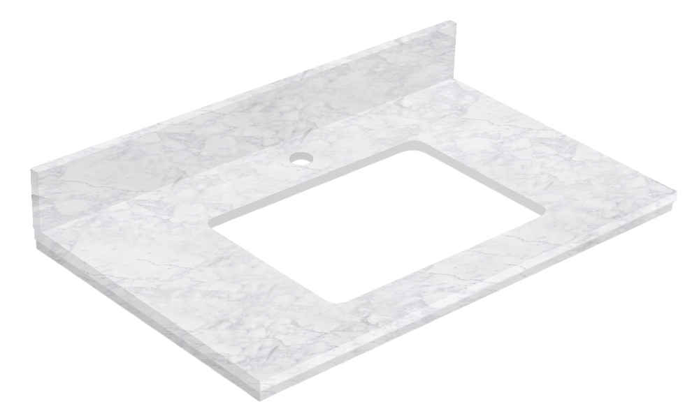 30.5-in. W  18.75-in. D Stone Top In Bianca Carara Color For 1 Hole Faucet