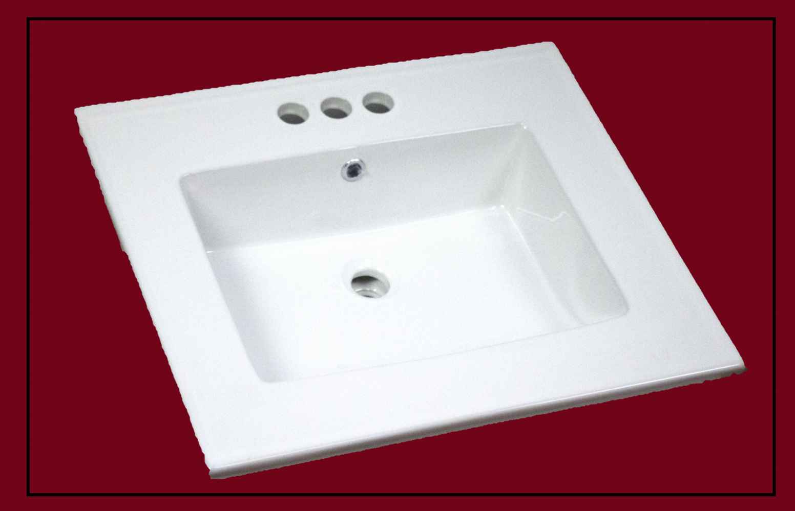 25-in. W 22-in. D Ceramic Top In White Color For 3H4-in. Faucet