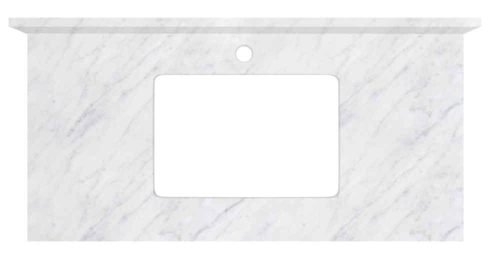 36-in. W 18.25-in. D Stone Top In Bianca Carara Color For 1 Hole Faucet