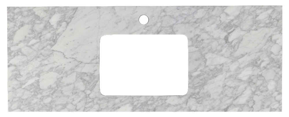 47.5-in. W 18.25-in. D Stone Top In Bianca Carara Color For 1 Hole Faucet
