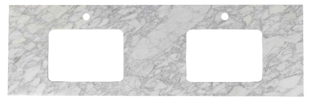59-in. W 18.25-in. D Stone Top In Bianca Carara Color For 1 Hole Faucet