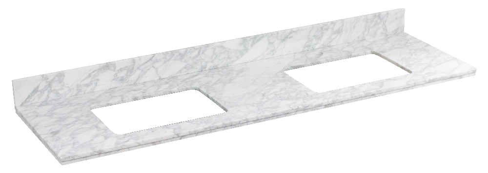 59-in. W 18.25-in. D Stone Top In Bianca Carara Color For 1 Hole Faucet
