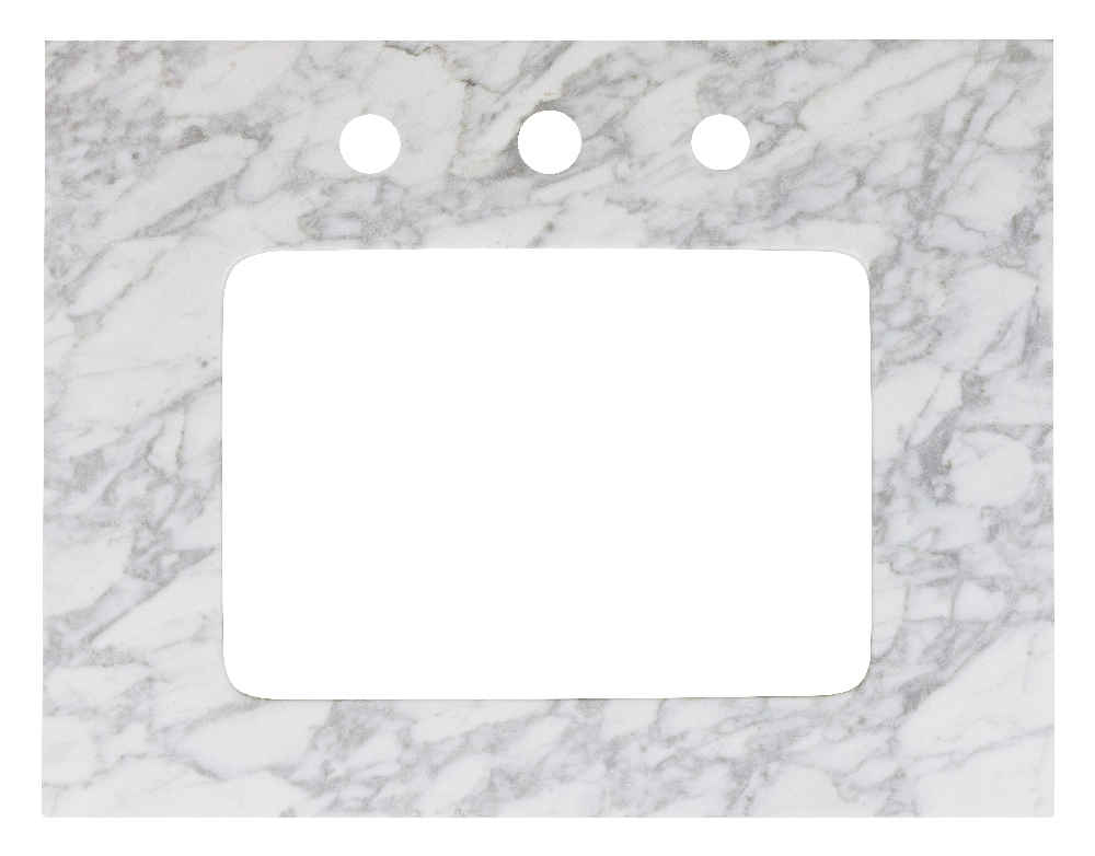 23.75-in. W 18.25-in. D Stone Top In Bianca Carara Color For 3H8-in. Faucet