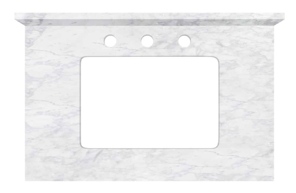 30.5-in. W  18.75-in. D Stone Top In Bianca Carara Color For 3H8-in. Faucet