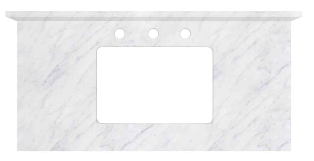 36-in. W 18.25-in. D Stone Top In Bianca Carara Color For 3H8-in. Faucet