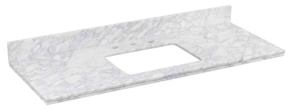 47.5-in. W  18.25-in. D Stone Top In Bianca Carara Color For 3H8-in. Faucet