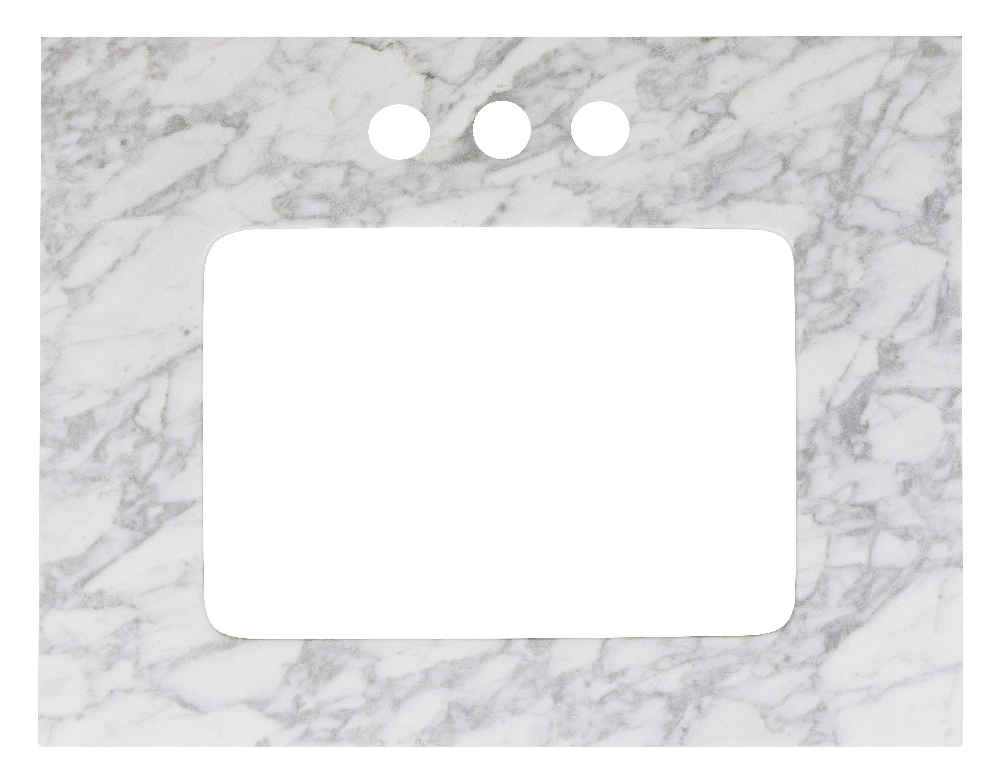 23.75-in. W 18.25-in. D Stone Top In Bianca Carara Color For 3H4-in. Faucet