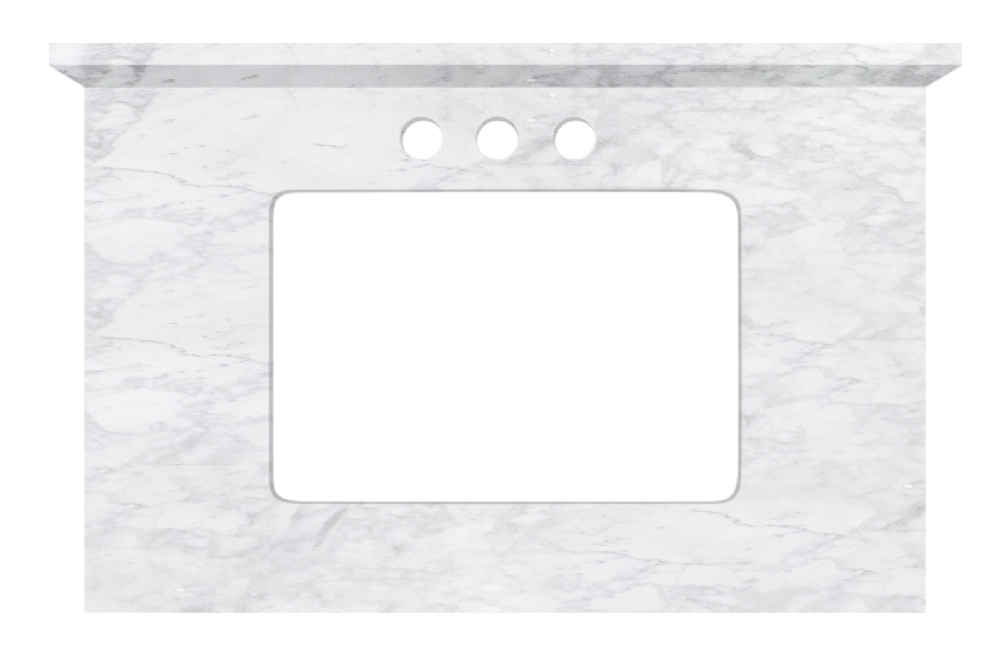 30.5-in. W 18.75-in. D Stone Top In Bianca Carara Color For 3H4-in. Faucet