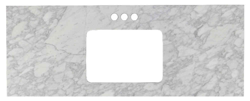 47.5-in. W 18.25-in. D Stone Top In Bianca Carara Color For 3H4-in. Faucet