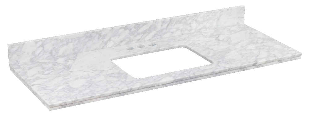47.5-in. W  18.25-in. D Stone Top In Bianca Carara Color For 3H4-in. Faucet