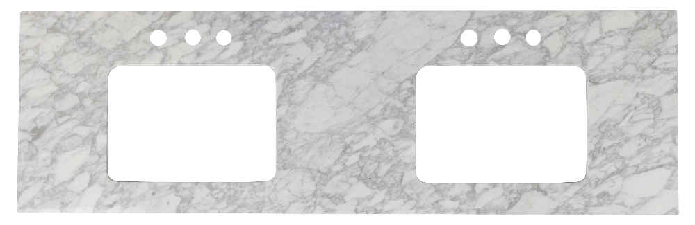 59-in. W 18.25-in. D Stone Top In Bianca Carara Color For 3H4-in. Faucet