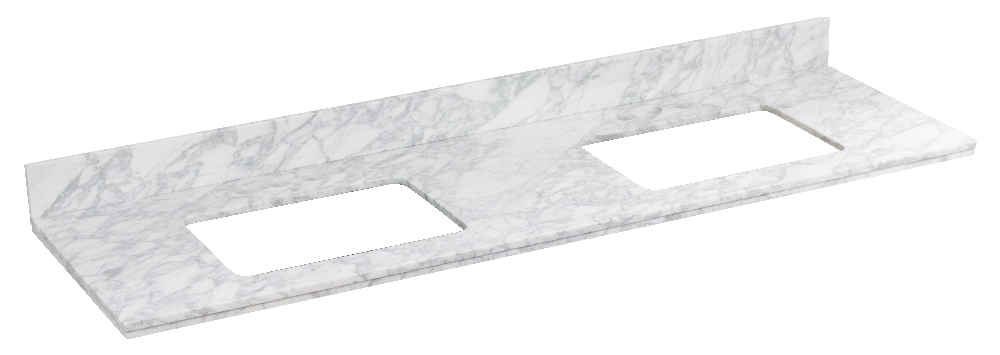 59-in. W 18.25-in. D Stone Top In Bianca Carara Color For 3H4-in. Faucet