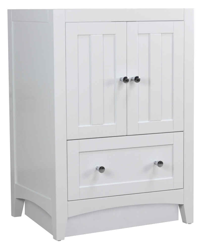 22.75-in. W 18-in. D Modern Plywood-Veneer Vanity Base Set Only In White