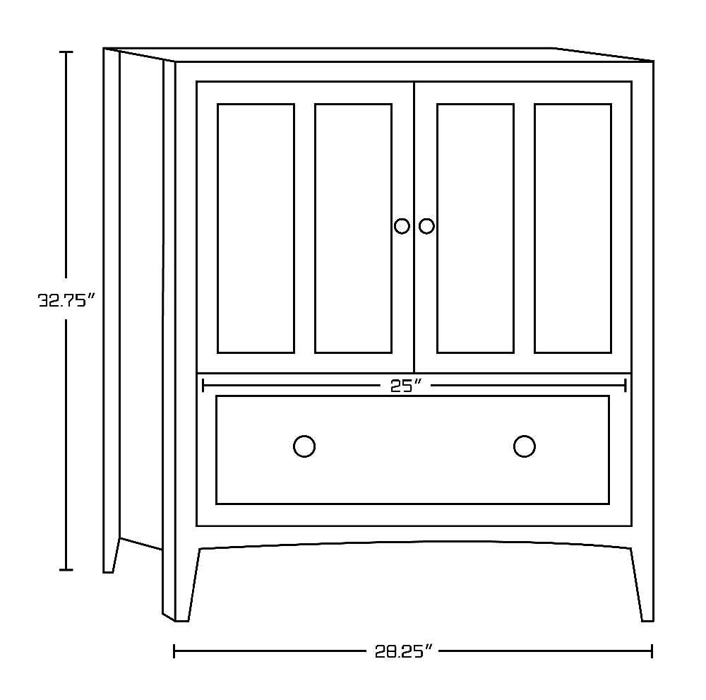 28.25-in. W 18-in. D Modern Plywood-Veneer Vanity Base Set Only In White