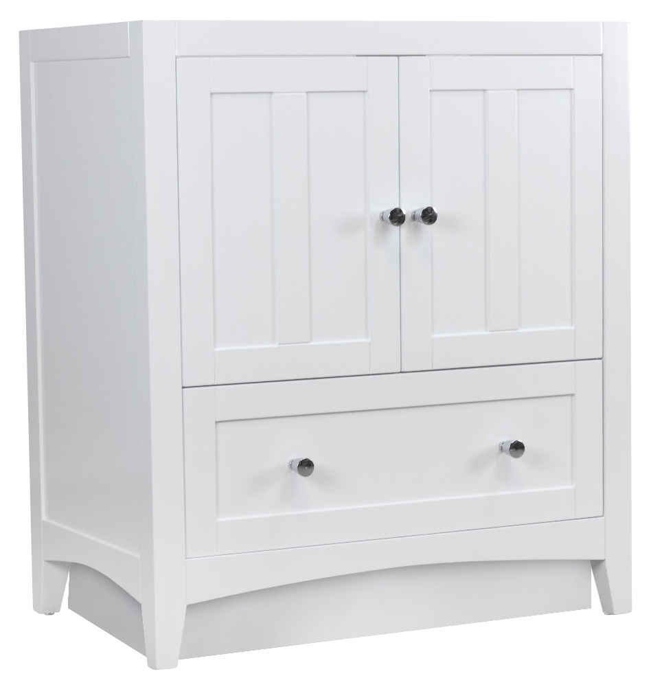 28.25-in. W 18-in. D Modern Plywood-Veneer Vanity Base Set Only In White
