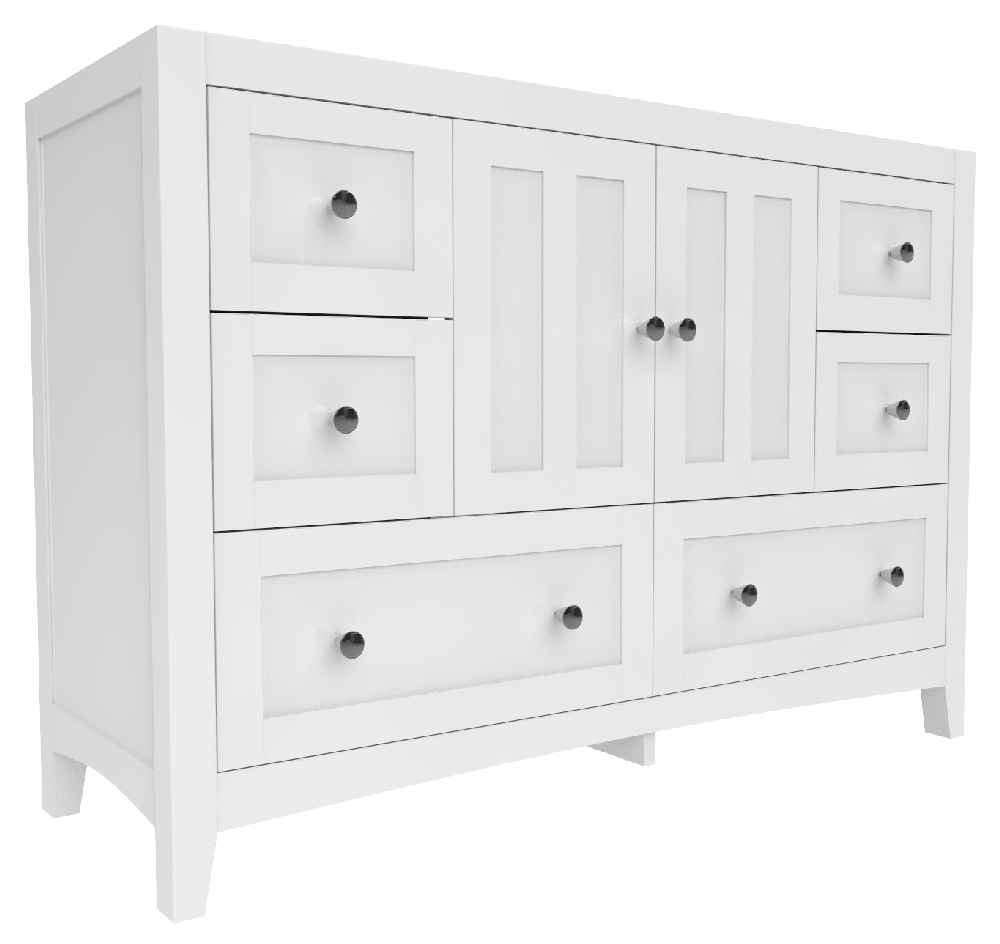 47.5-in. W 18-in. D Modern Plywood-Veneer Vanity Base Set Only In White