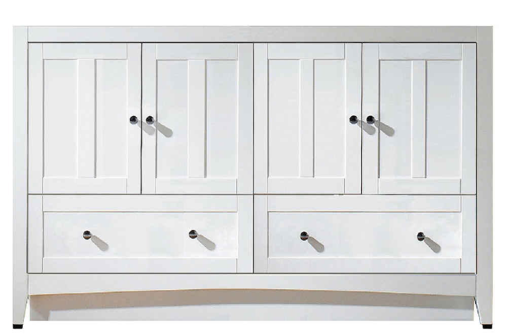 58.75-in. W 18-in. D Modern Plywood-Veneer Vanity Base Set Only In White