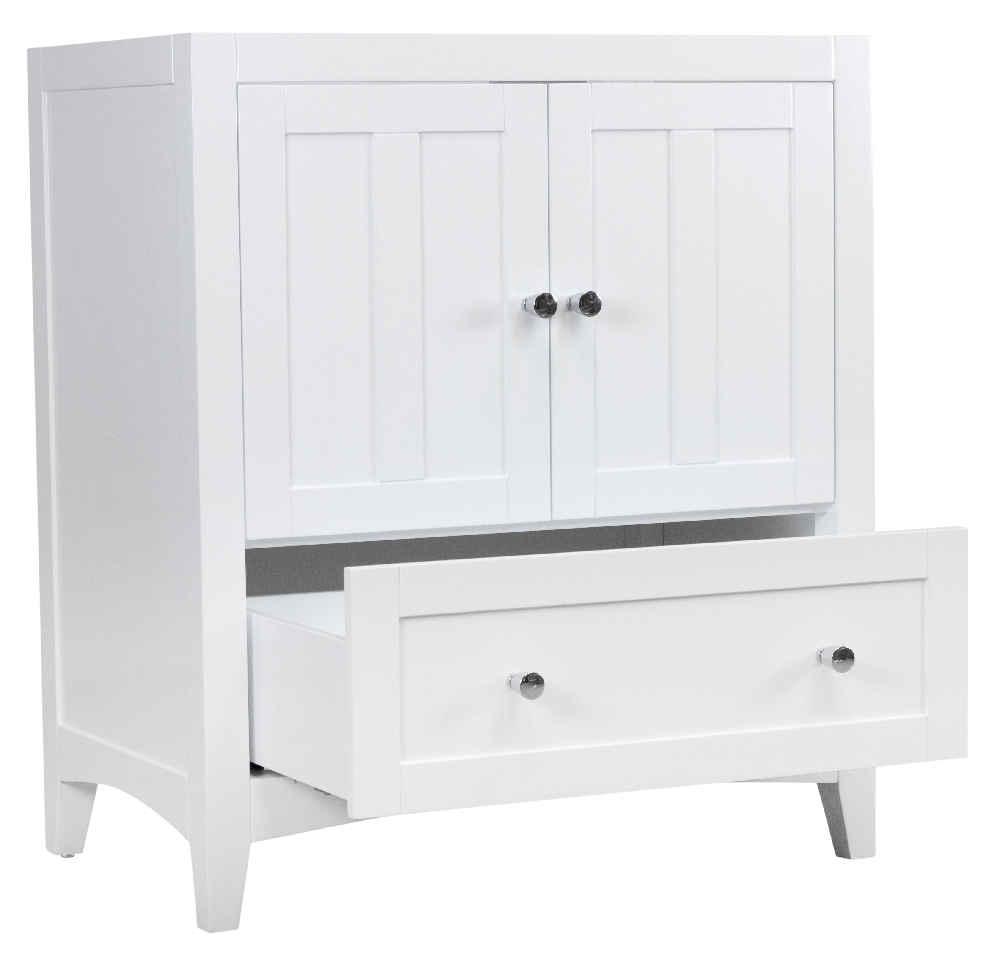 28.25-in. W 18-in. D Modern Plywood-Veneer Vanity Base Only In White