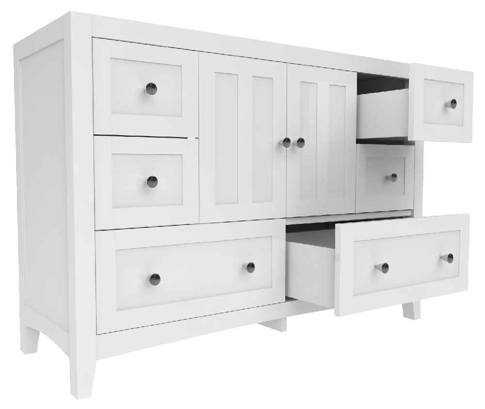 46.5-in. W 18-in. D Modern Plywood-Veneer Vanity Base Only In White