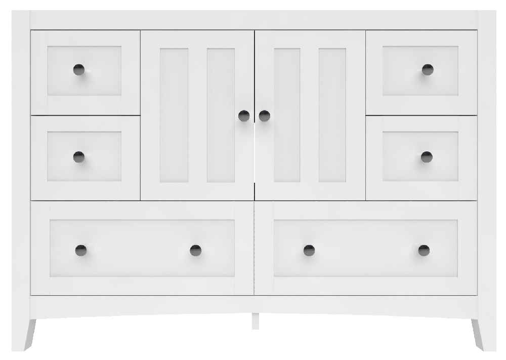 46.5-in. W 18-in. D Modern Plywood-Veneer Vanity Base Only In White