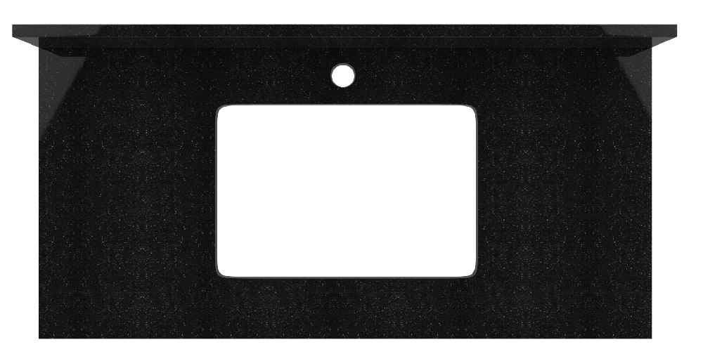 36-in. W Floor Mount White Vanity Set For 1 Hole Drilling Black Galaxy Top White UM Sink