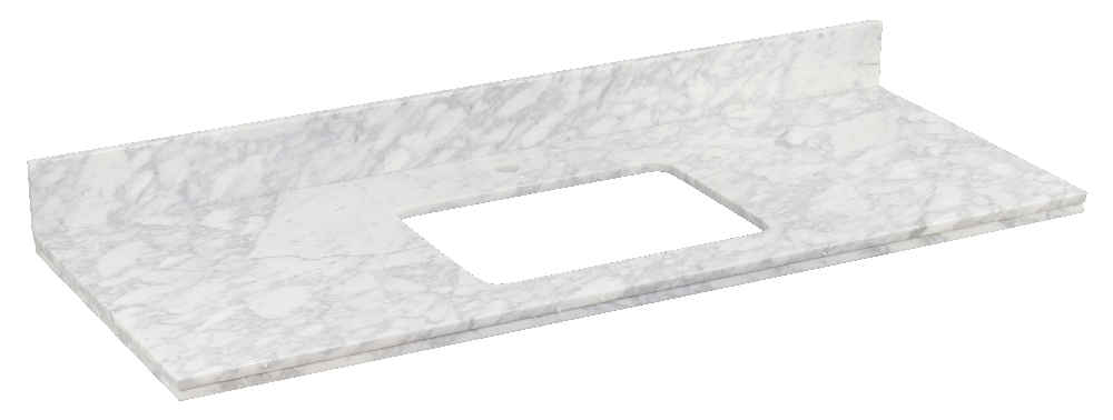 47.5-in. W Floor Mount White Vanity Set For 1 Hole Drilling Bianca Carara Top White UM Sink