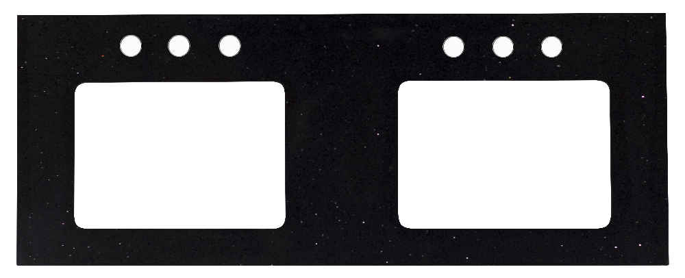 47.5-in. W 18.25-in. D Stone Top In Black Galaxy Color For 3H8-in. Faucet