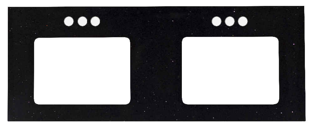 47.5-in. W 18.25-in. D Stone Top In Black Galaxy Color For 3H4-in. Faucet