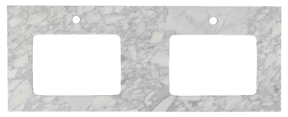 47.5-in. W 18.25-in. D Stone Top In Bianca Carara Color For 1 Hole Faucet