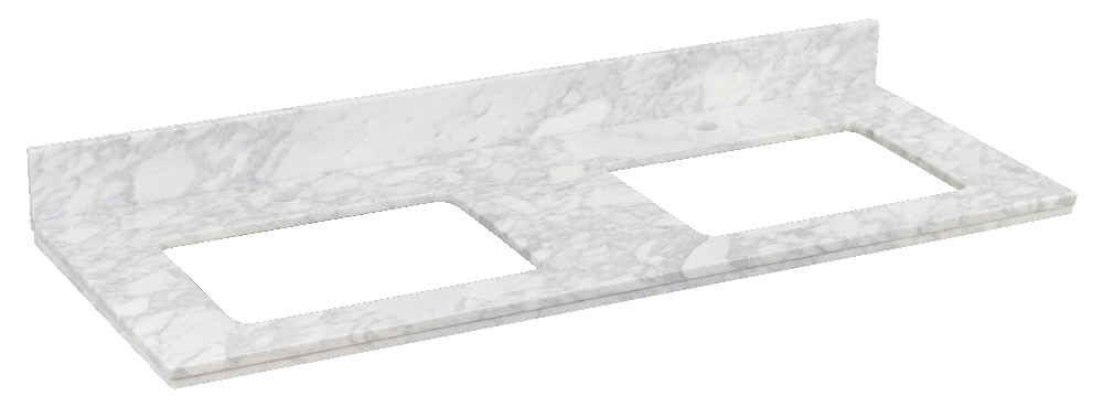 47.5-in. W 18.25-in. D Stone Top In Bianca Carara Color For 1 Hole Faucet