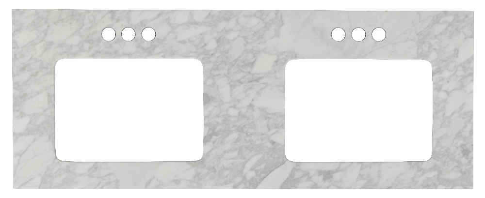 47.5-in. W 18.25-in. D Stone Top In Bianca Carara Color For 3H4-in. Faucet