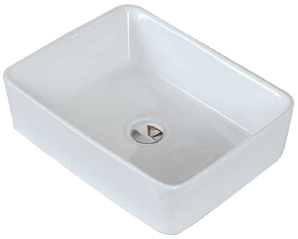18.75-in. x 14.75-in. Rectangle Bathroom Vessel Sink Set White Enamel Glaze