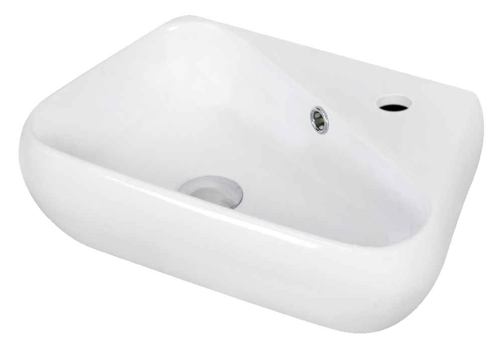 17.5-in. x 11-in. Unique Bathroom Vessel Sink Set White Enamel Glaze