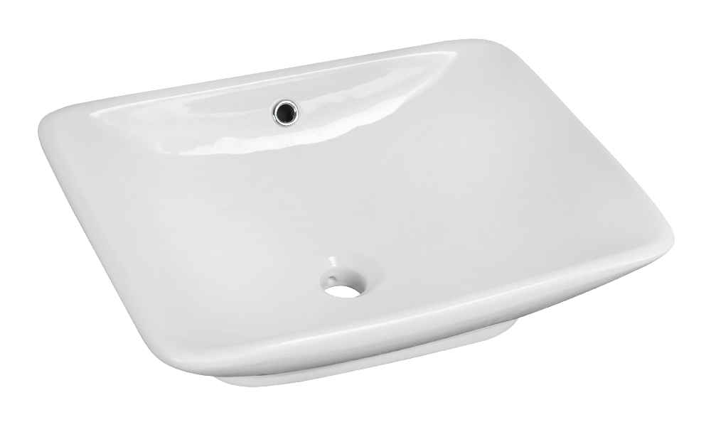 21.5-in. x 17-in. Rectangle Bathroom Vessel Sink Set White Enamel Glaze