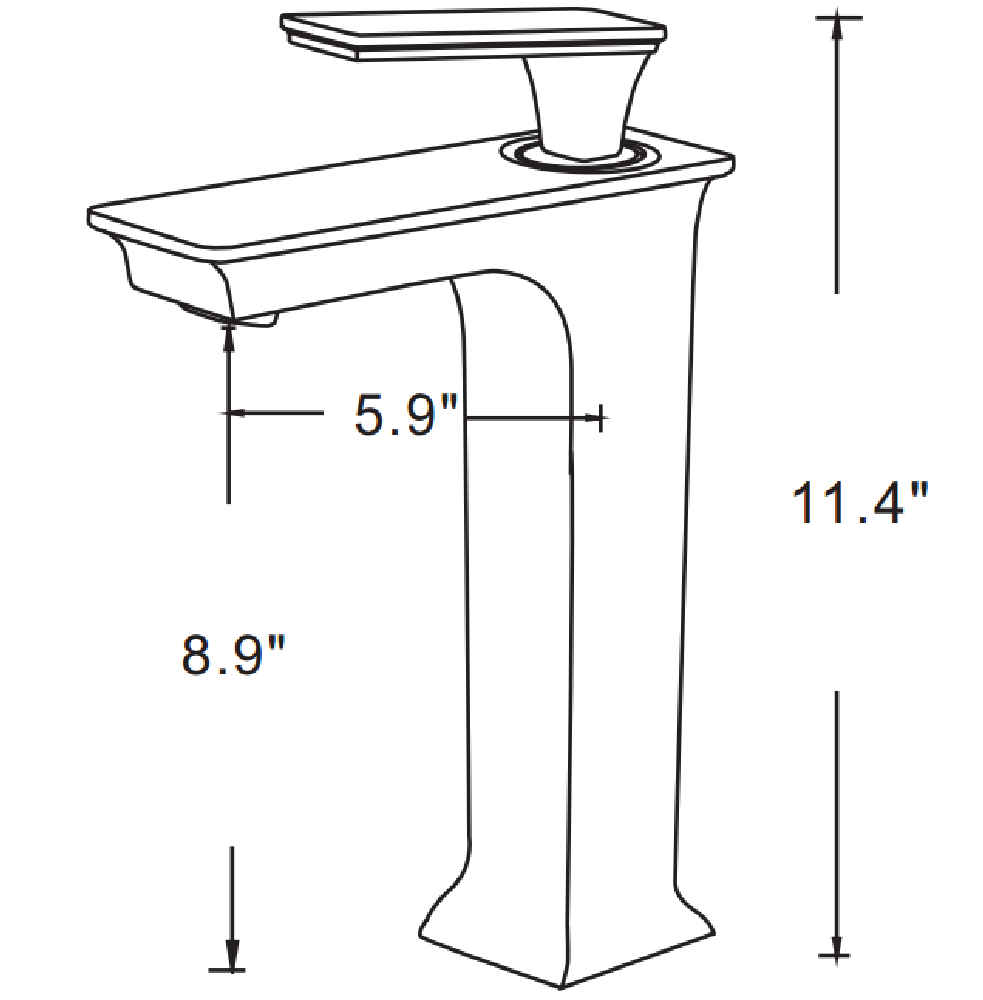 21.5-in. x 17-in. Rectangle Bathroom Vessel Sink Set White Enamel Glaze