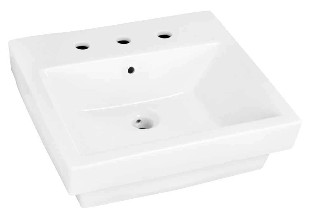 19-in. x 17.5-in. Rectangle Bathroom Vessel Sink White Enamel Glaze