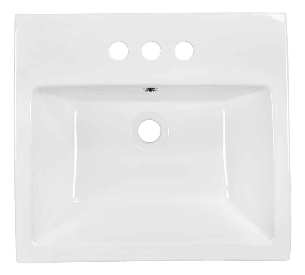 19-in. x 17.5-in. Rectangle Bathroom Vessel Sink White Enamel Glaze