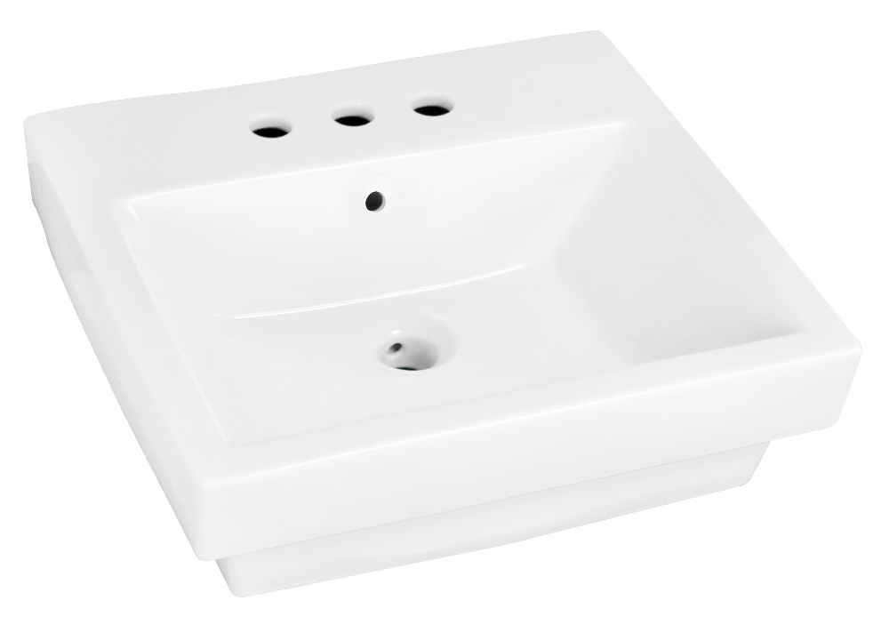 19-in. x 17.5-in. Rectangle Bathroom Vessel Sink White Enamel Glaze
