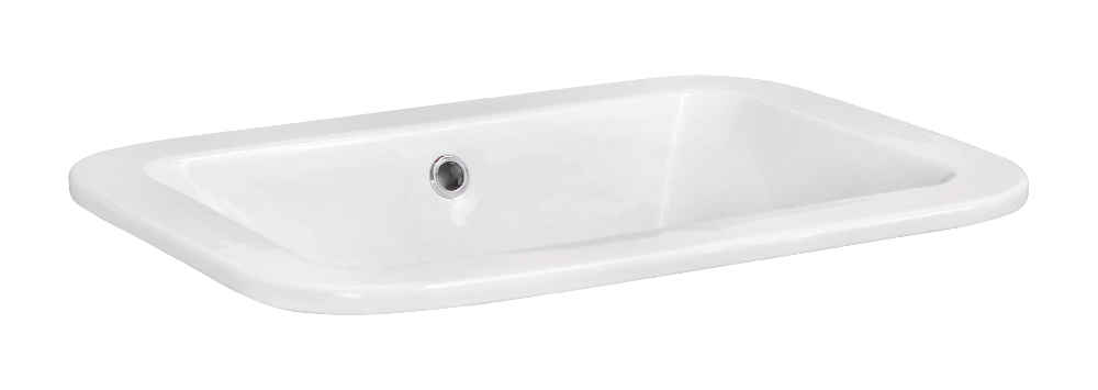 21.75-in. x 16-in. Rectangle Bathroom Vessel Sink White Enamel Glaze