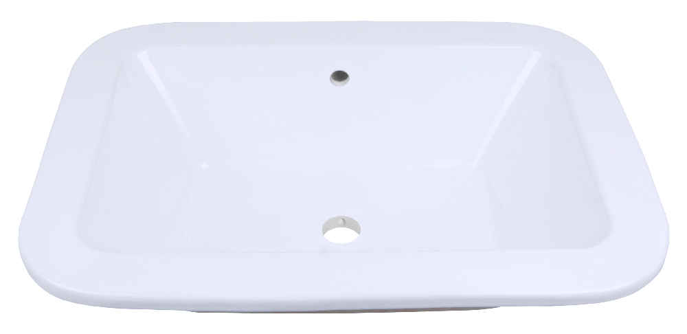 21.75-in. x 16-in. Rectangle Bathroom Vessel Sink White Enamel Glaze