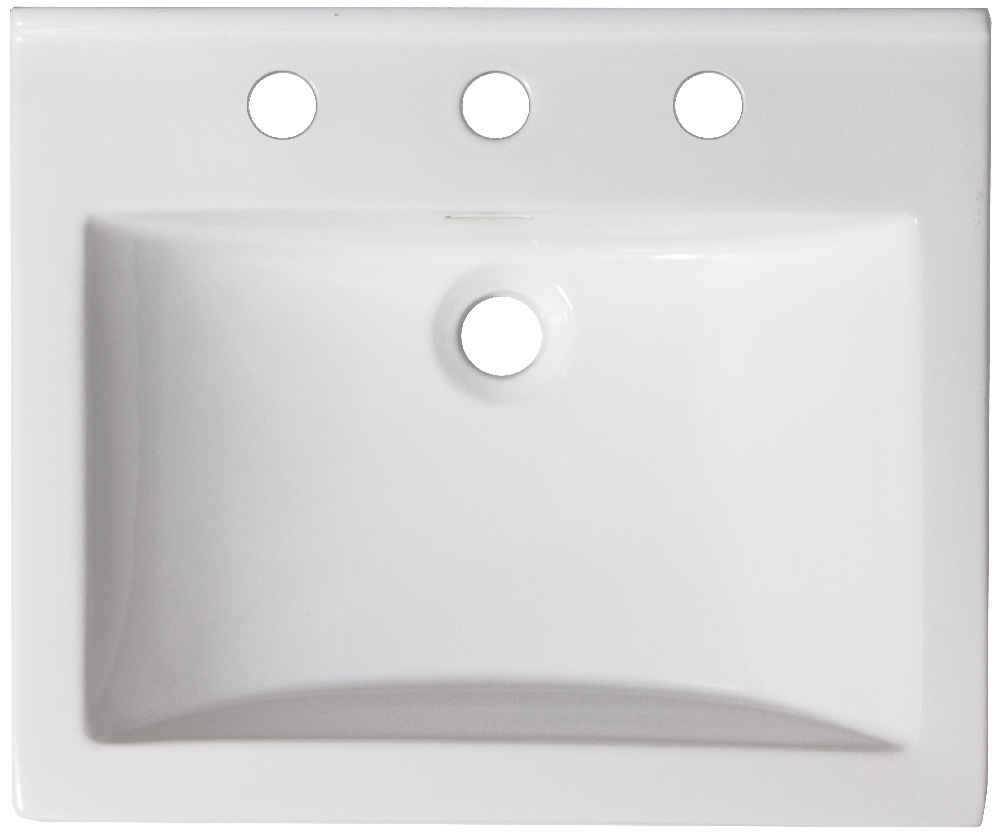 21.5-in. W 18.5-in. D Ceramic Top In White Color For 3H8-in. Faucet