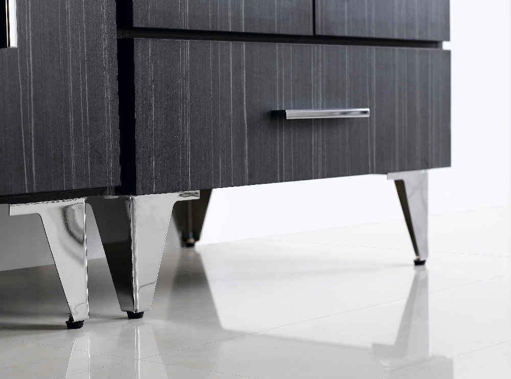24-in. W 17-in. D Modern Plywood-Melamine Vanity Base Set Only In Dawn Grey