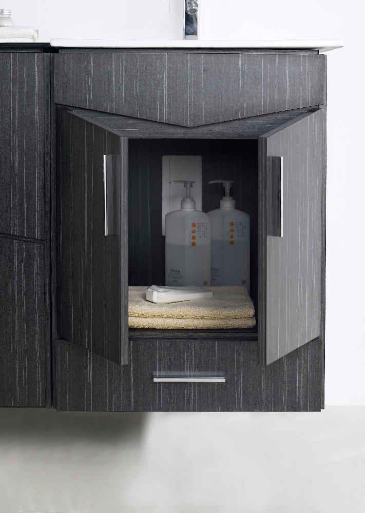 46-in. W 18-in. D Modern Wall Mount Plywood-Melamine Vanity Base Set Only In Dawn Grey